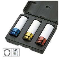 Jbm 51336 - SET 3 VASOS IMPACTO 1/2" PARA EXTRACCION DE RUEDA (17,19,21)