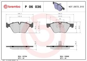 Brembo P06036 - PASTILLA FRENO