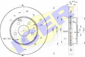 Icer 78BD08122 - J.2 DISCOS DEL.295,2MM MERC.E280 VENT.