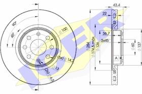 Icer 78BD09222 - J.2 DISCOS DEL.FIAT/OPEL (VENT) 284MM