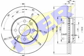  78BD22322 - J.2 DISCOS DEL.REN.(VENT) 262MM