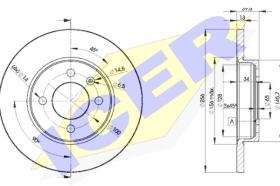 Icer 78BD33922 - J.2 DISCOS DEL.SEAT/VW (SOLID) 256MM