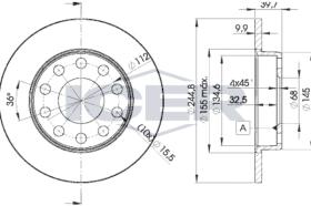  78BD36372 - J.2 DISCO TRS.245MM AUDI/SEAT (MAC)