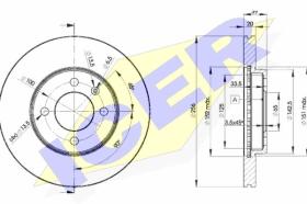 Icer 78BD37902 - J.2 DISCOS DEL.SEAT/VW (VENT) 256MM