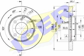 Icer 78BD39752 - J.2 DISCOS DEL.AUDI/SEAT/VW (VENT) 239MM