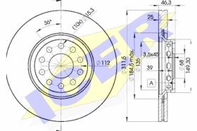 Icer 78BD40652 - J.2 DISCOS 312MM AUDI/SEAT (VENT)