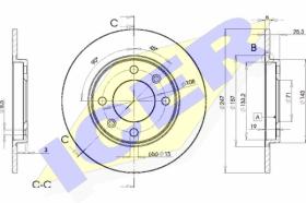 Icer 78BD42472 - J.2 DISCOS TRS.CITR/PEUG.(SOLID) 247MM