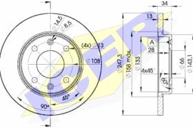  78BD42982 - J.2 DISCOS DEL.CITR/PEUG.(SOLID) 247MM