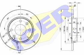 Icer 78BD46892 - J.2 DISCOS DEL.CITR/PEUG.(SOLID) 247MM