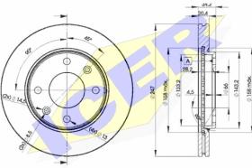 Icer 78BD46942 - J.2 DISCOS DEL.CITR/PEUG (VENT) 247MM