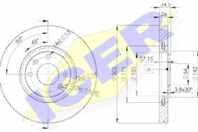 Icer 78BD46982 - J.2 DISCO DEL.301,5MM CITR/PEUG (VENT)