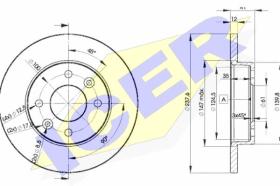  78BD47052 - J.2 DISCOS DEL.DACIA/REN.(SOLID) 234MM