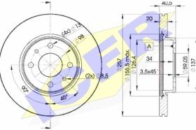 Icer 78BD50562 - J.2 DISCOS DEL.ALFA 145/146/155 (VENT) 257MM