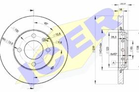  78BD53032 - J.2 DISCOS DEL.SEAT/VW (VENT) 239MM