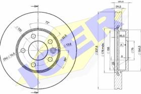 Icer 78BD61532 - J.2 DISCOS DEL.VW (SOLID) 236MM