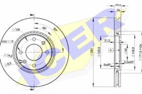 Icer 78BD74062 - J.2 DISCOS DEL.CITR/PEUG.(VENT) 283MM