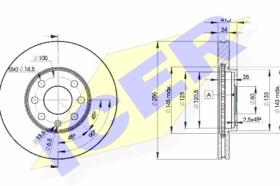 Icer 78BD78792 - J.2 DISCOS DEL.OPEL (VENT) 256MM