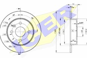 Icer 78BD91082 - J.2 DISCOS TRS.OPEL (SOLID) 240MM