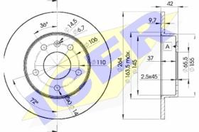  78BD91102 - J.2 DISCOS TRS.OPEL (SOLID) 264MM