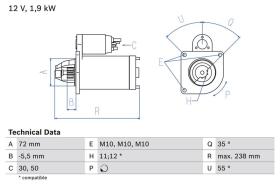 Bosch 0986025470 - MOTOR ARRANQUE