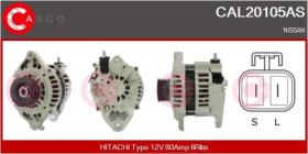  CAL20105AS - ALTERNADOR HITACHI TYPE 12V 80AMP 6RIBS