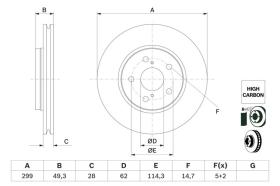 Bosch 0986479F49 - DISCO FRENO