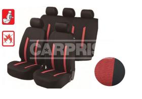 Carpriss 79323404 - FUNDAS ASIENTO 11 PIEZAS TOLOUSE NEGRO/ROJO