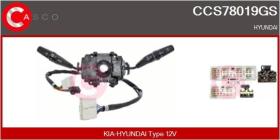 Casco CCS78019GS - CONMUTADOR EN LA COLUMNA DE DIRECCION KIA-HYUNDAI TYPE 12V