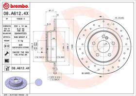 Brembo 08A6124X - DISCO FRENO XTRA MERCEDES-BENZ(BBDC)C-CLASS(W204)01/08-12/14