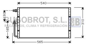 Bugobrot 60UV5099 - CONDENSADOR TIPO SANDEN FLUJO PARALELO 540 X 310 X 25